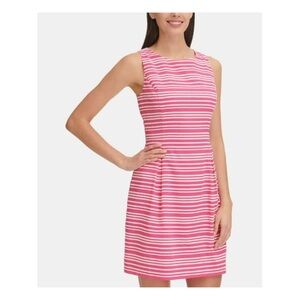 Tommy Hilfiger Pink and White Striped Mini Dress
